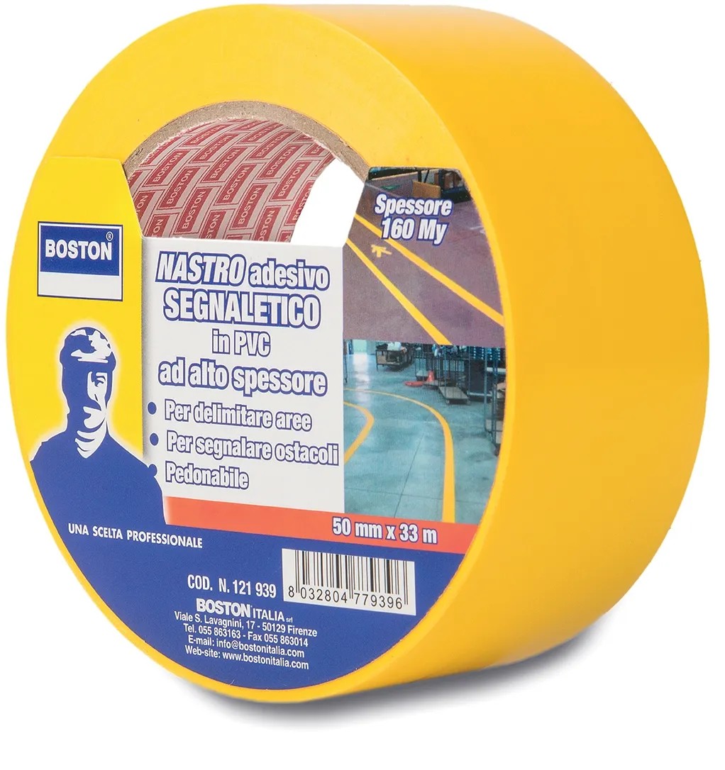 Nastro Adesivo Segnaletico Giallo/Nero - 50mm X 33m - Per Pavimenti E Aree Pericolose - Foto 10