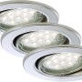 Briloner Set 3 faretti LED da incasso cromati, orientabili. Incluse lampadine LED.