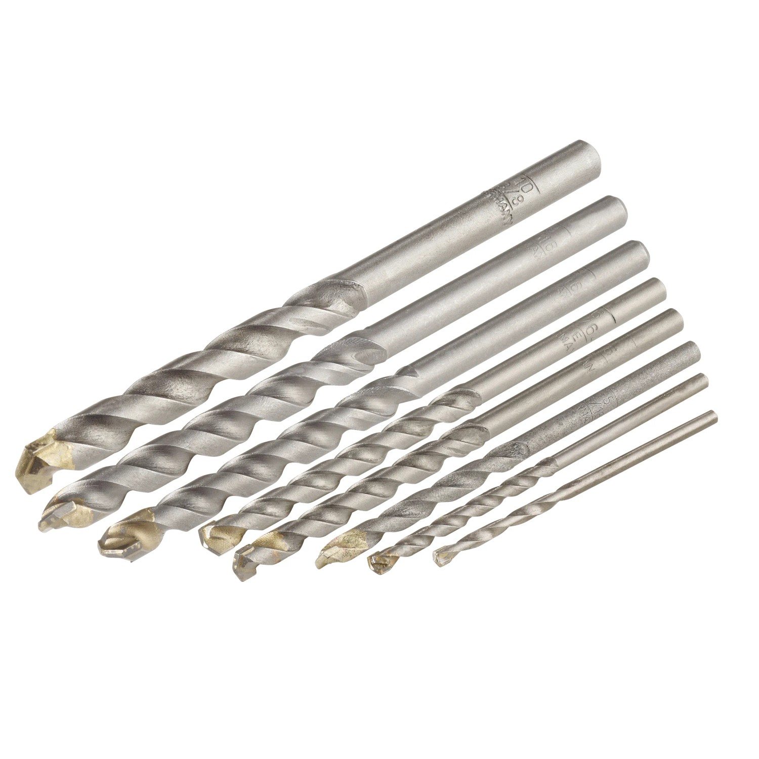 Set di punte per trapano LUX HM per pietra, 8 pezzi, per muratura, pietra, gesso. Punte di diverse dimensioni.