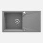Lavello 1 vasca con gocciolatoio Idrostile Banes 440x193 mm Grigio Metallizzato