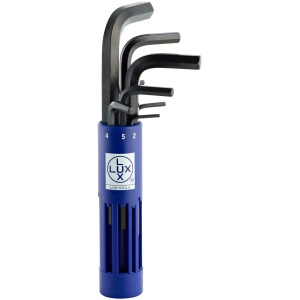 Set di chiavi a brugola LUX, 8 pezzi, con supporto blu. Chiavi esagonali.