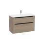 Mobile bagno base lavabo sospesa 2 cassetti Integra Round 100 cm golden oak
