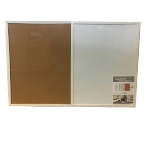 Bacheca t.b.t. bianca con superficie in sughero e lavagna.