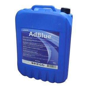 Tanica blu AdBlue da 10L per motori diesel, oli e additivi.