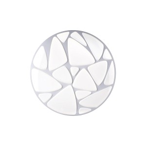 Plafoniera LED moderna t.b.t. con motivo geometrico bianco.