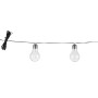 Catena luminosa solare t.b.t. con lampadine chiare per esterni.