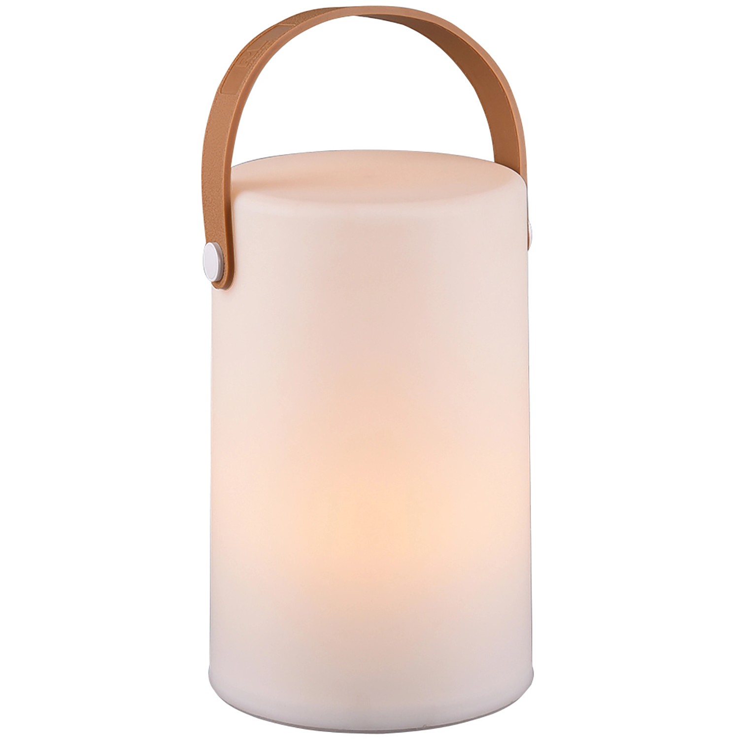 Lampada da tavolo a LED bianca Aruba per esterni con maniglia. Luce decorativa da giardino.