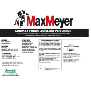 MaxMeyer Acrimax fondo per legno, bianco, 2.5L.