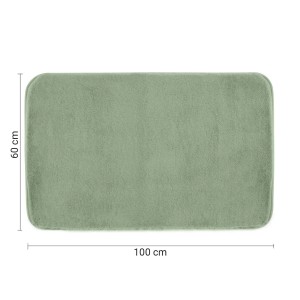 Tappeto da bagno rettangolare verde chiaro (100x60 cm).