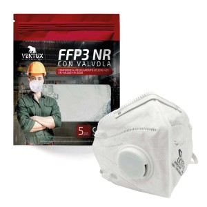 t.b.t. Mascherina FFP3 con valvola, confezione da 5. Maschera di protezione respiratoria per fai da te e professionisti.