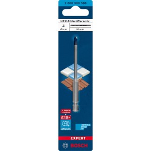 Punta per ceramica dura Bosch Expert Hex-9, 4 mm, per piastrelle. Durevole e precisa.