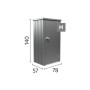 Armadio da terrazza Biohort Julia Gr. M in grigio quarzo metallizzato con dimensioni.