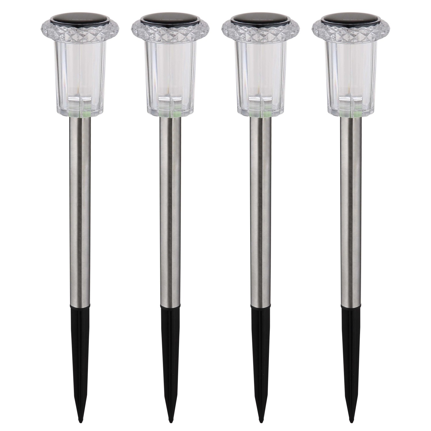 Petyoung 4 Luci Solari Da Giardino In Acciaio Inox - LED IP55 Per Prato E Sentieri