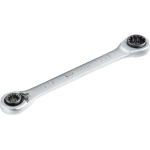 Chiave a bussola LUX 4-in-1 (8-13 mm) in acciaio al cromo vanadio, con funzione a cricchetto.