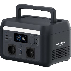 Generatore di corrente portatile Hyundai Thor 600, ideale per campeggio ed emergenze.