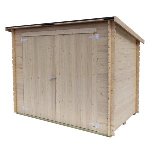 Casetta in legno Bh16 Cover, 218x130 cm, abete non trattato con doppia porta, ideale come rimessa attrezzi.