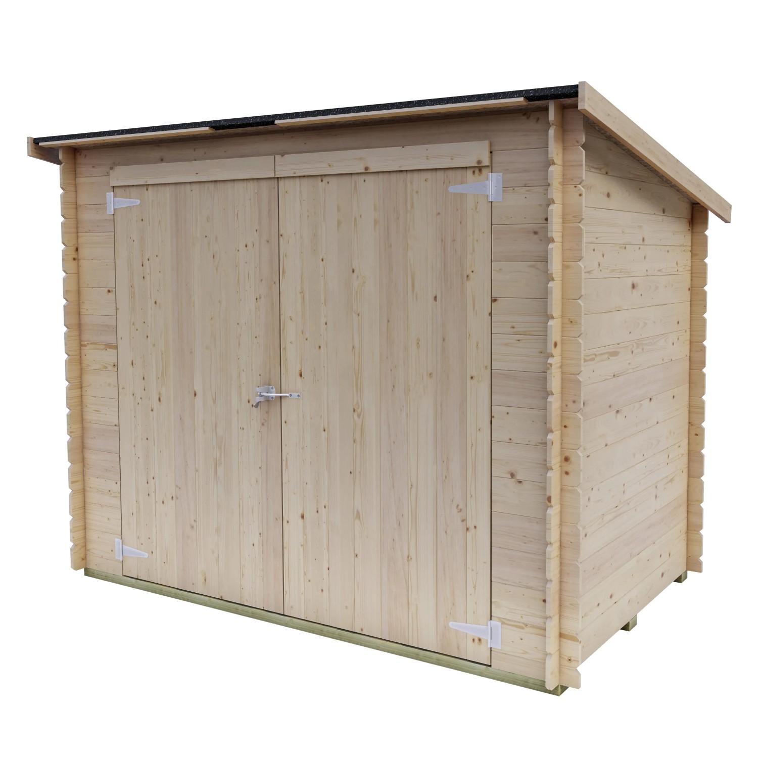 Casetta in legno Bh16 Cover, 218x130 cm, abete non trattato con doppia porta, ideale come rimessa attrezzi.