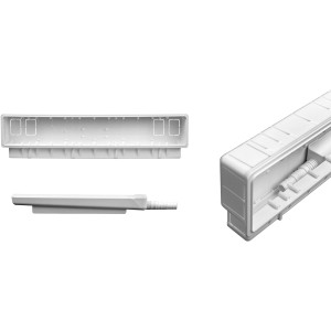 Copertura bianca per condizionatore d'aria, diverse viste.