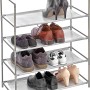 Scarpiera a quattro ripiani per riporre le scarpe nell'organizer armadio.