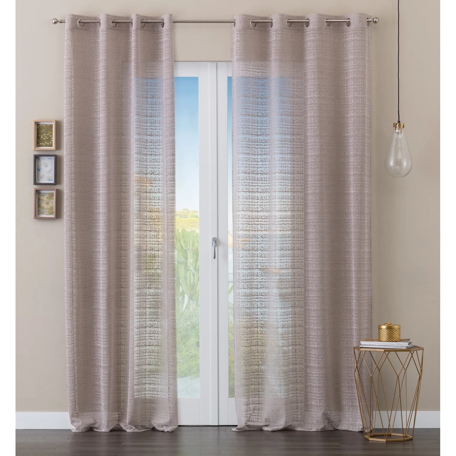 douceur d 'intérieur tenda a occhielli 140 x 260 cm microfibra unita