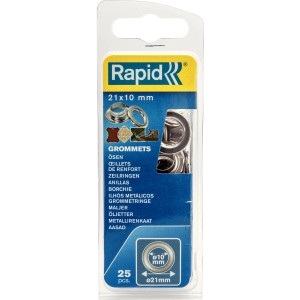 Rapid Occhielli 21x10mm, 25 pezzi, per diverse applicazioni.