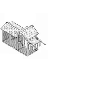 Pollaio in legno a doppio corpo 186x76 cm