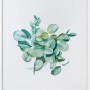Cornice in plastica bianca 50x70 cm con motivo eucalipto ad acquerello.