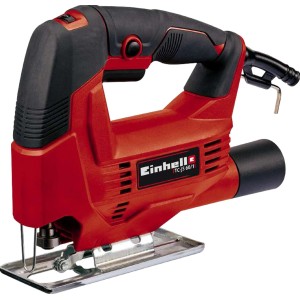 Seghetto alternativo Einhell TC-JS 60/1 rosso e nero con lama in metallo e aspirazione polvere.