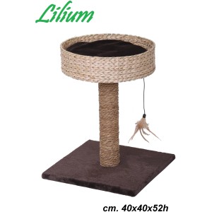 t.b.t. tiragraffi per gatti con piattaforma e gioco, marrone/beige, 40x40x52cm.