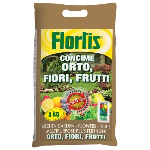 Sacco da 4 kg di concime per orto, fiori e frutta Florlis.