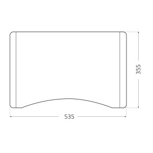 Disegno tecnico mobile lavabo t.b.t. con dimensioni 535 x 355 mm.