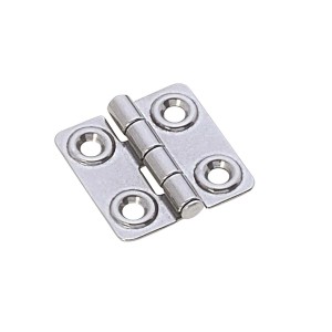 Piccola cerniera argentata per accessori nautici.