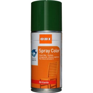 Bomboletta spray verde OBI Spray Color per interni ed esterni.