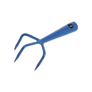 Mini zappa da giardino blu LUX in metallo a 3 denti.