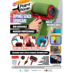 Set di rulli t.b.t. con rullo per pittura, cuscinetto, contenitore e altro.