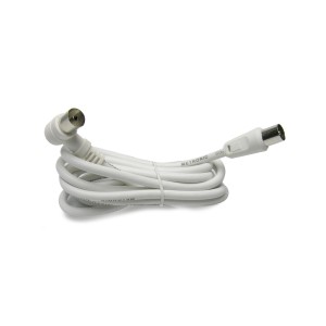 Cavo antenna bianco con connettore angolato per accessori video.