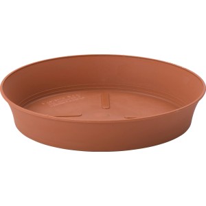 Sottovaso t.b.t. marrone per vasi da fiori, in plastica.
