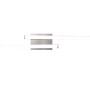 Plafoniera LED moderna t.b.t. con due bracci luminosi e base quadrata.