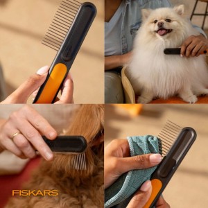 Pettine in acciaio per animali con denti resistenti per rifinitura