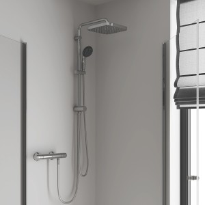 Grohe QuickFix Vitalio Start 250 Cube set doccia con soffione e doccetta, montaggio a parete.