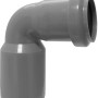 Curva HT grigia per tubi di scarico, angolo di 90 gradi.