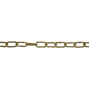 Dettaglio di una catena saldata color oro.