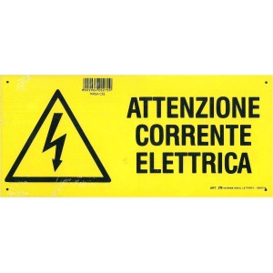 Cartello giallo di avvertimento 'Attenzione Scossa Elettrica' per maggiore sicurezza. Da OBI!