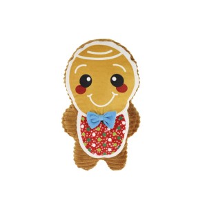 t.b.t. Peluche per cani a forma di omino di pan di zenzero con papillon.