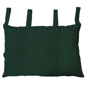 Cuscino t.b.t. verde scuro con lacci per il fissaggio.
