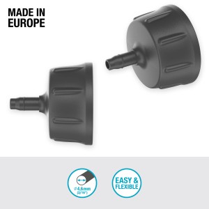Gardena Raccordo per rubinetto 4,6 mm per Micro-Drip-System, per il collegamento a rubinetto e tubo di linea.
