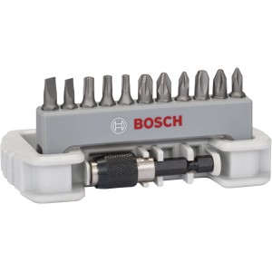 Set di inserti per avvitatori Bosch Pro Extra Hard, 11 pezzi con supporto, vari inserti (PH, PZ, T, S).