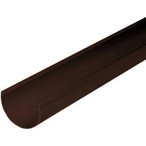Grondaia in plastica marrone, dettaglio. Ideale per il drenaggio del tetto.