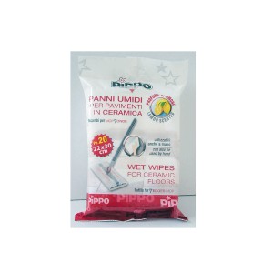 Pippo panni umidi per pavimenti in ceramica, 20 pezzi, profumo di limone