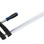 Morsetto a vite LUX in ghisa temperata 300x80 mm Comfort, utensile di serraggio con manico blu e nero.